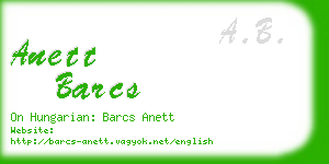 anett barcs business card